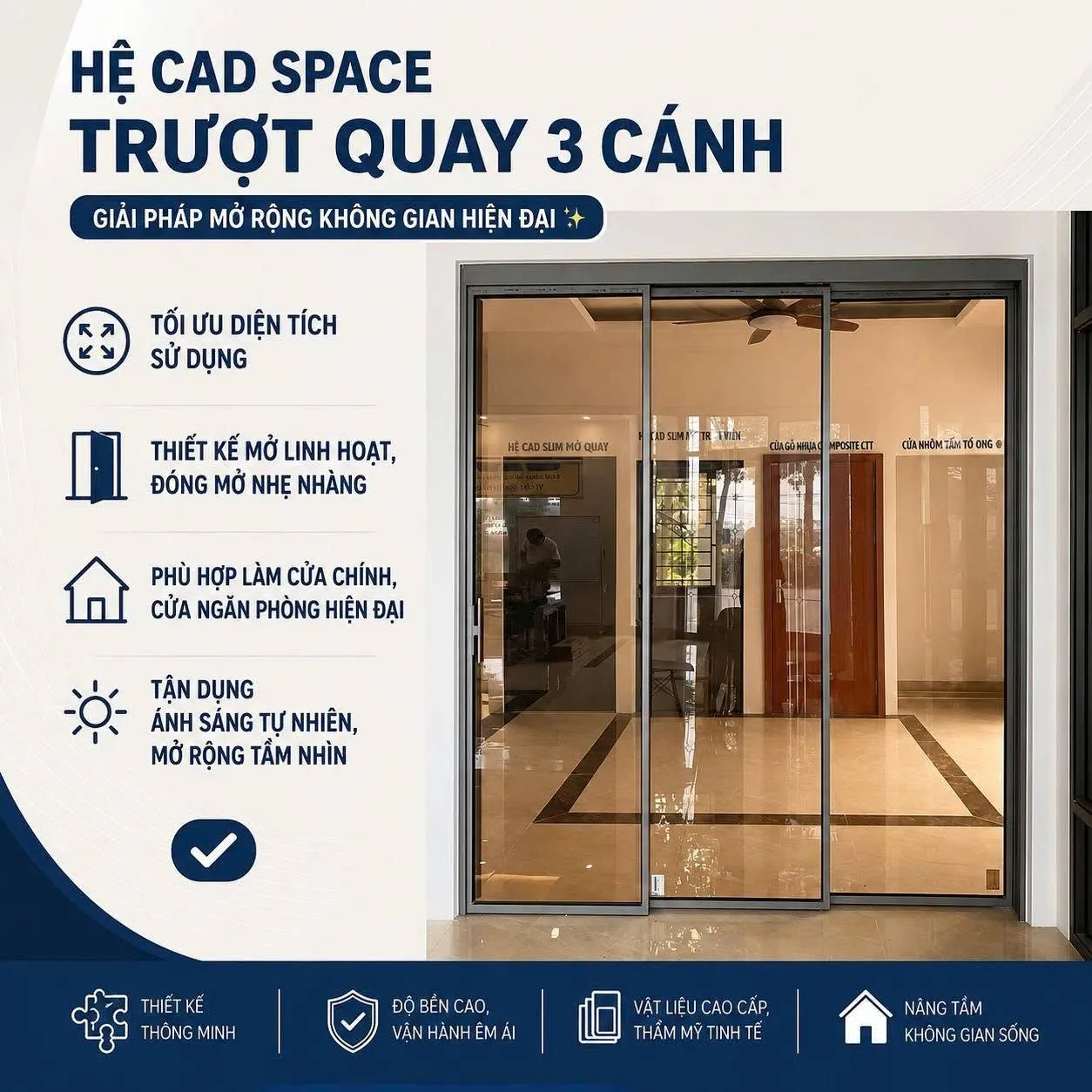 Hệ CAD Space Trượt Quay 3 Cánh